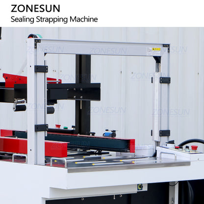 ZONESUN ZS-FK5050C Automatic Carton Taping Machine & Gravity Skatewheel Flexible Conveyor