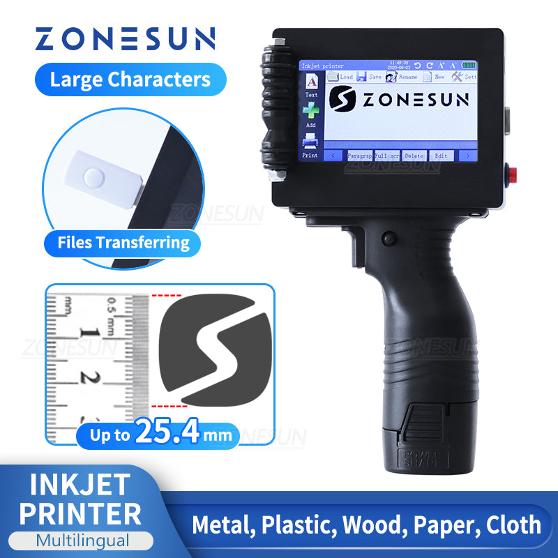 ZONESUN ZS-HIP254 Handheld Multilingual Inkjet Printing Machine