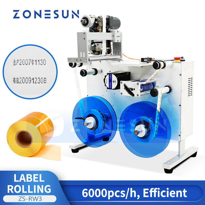 Zonesun ZS-RW3 Roll to Roll Label Rewinder with Date Coder