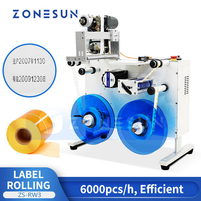 Zonesun ZS-RW3 Roll to Roll Label Rewinder with Date Coder