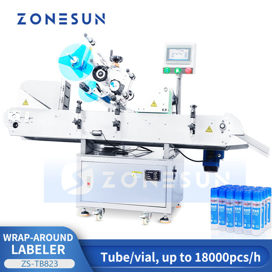 Máquina etiquetadora automática de envoltura de botellas redondas ZONESUN ZS-TB823