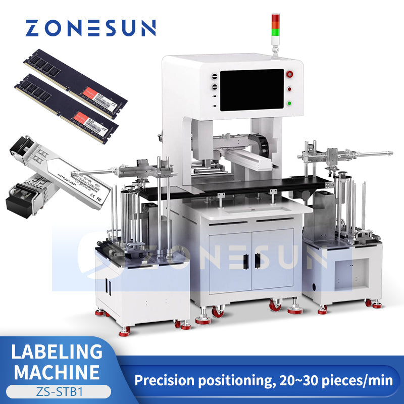 Zonesun ZS-STB1 CCD Visual Inspection Labeling Machine with Feeder and Accumulator