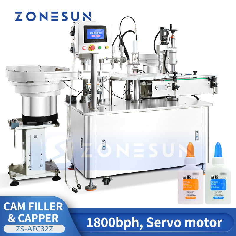 Zonesun ZS-AFC32Z Automatic Liquid Glue Filling and Capping Machine Monoblock