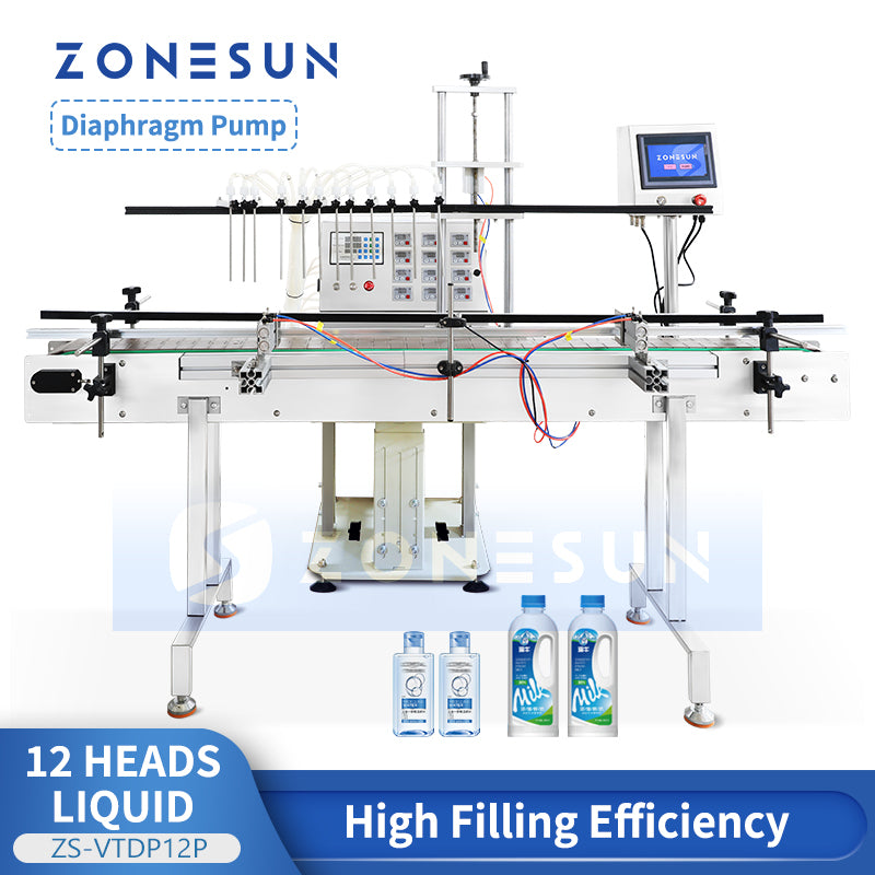 ZONESUN ZS-VTDP12P Automatic Liquid Filling Machine | Diaphragm Pump