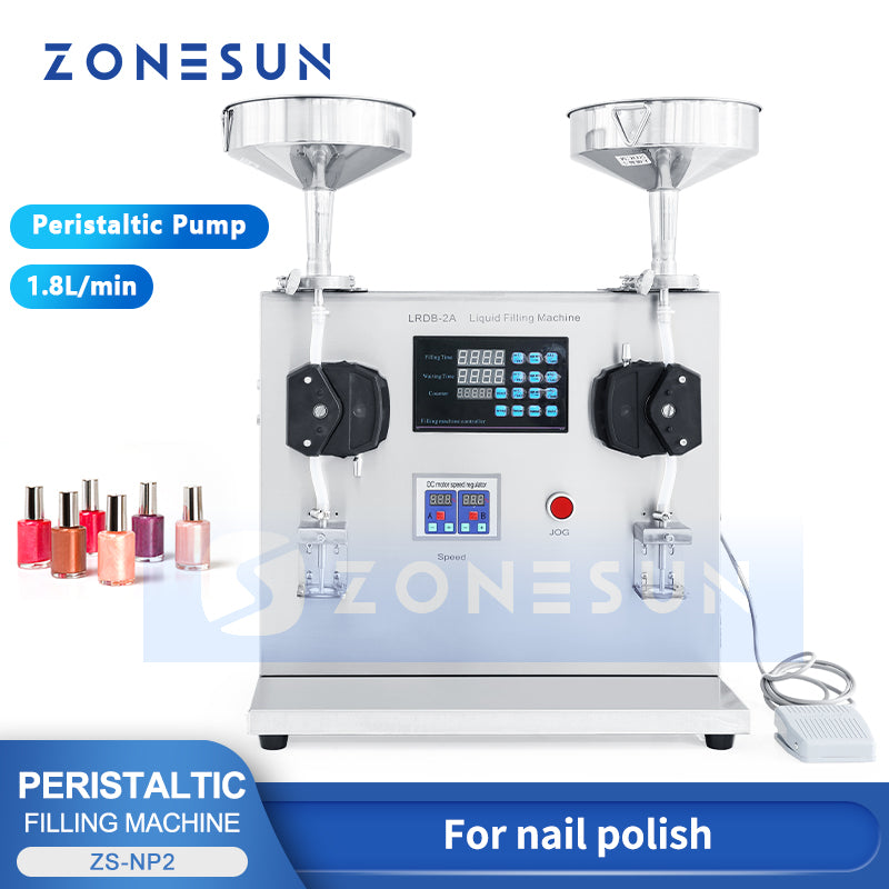 ZONESUN ZS-NP2 Riempitrice per pompa peristaltica a 2 teste per pasta e liquidi viscosi 