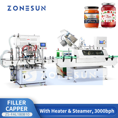 Zonesun ZS-FAL180B10 Piston Filler & Steam Vacuum Capper