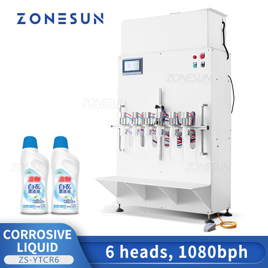 Máquina de llenado de líquidos corrosivos neumática ZONESUN ZS-YTCR6 