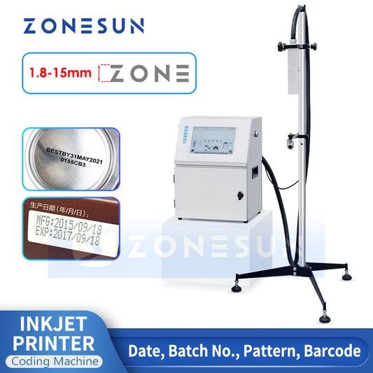 Máquina de codificación de fecha de inyección de tinta multilingüe de sobremesa ZONESUN ZS-TIP15