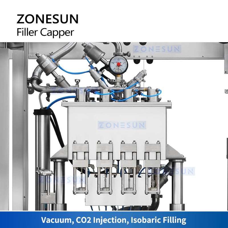 ZONESUN ZS-CFC4 Automatic Beer Filling and Capping Machine Filling Station