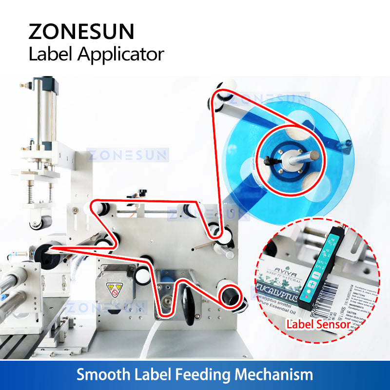 Máquina etiquetadora de botellas irregulares ovaladas semiautomática ZONESUN ZS-TB805 