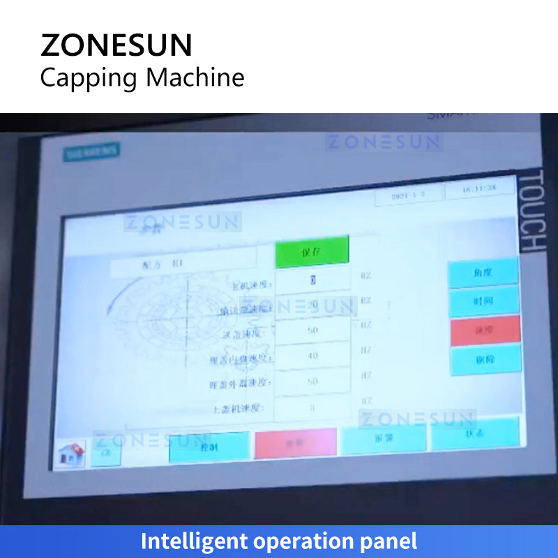 Zonesun ZS-BCM8 High Speed Pump Bottle Capping Machine Operation Panel