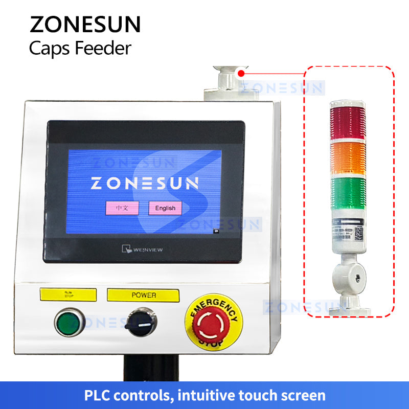 Zonesun ZS-XG445S Trigger Bottle Cap Feeding Machine Touch Screen