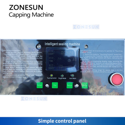 Zonesun ZS-XG60C Semi Automatic Ropp Capper Control Panel