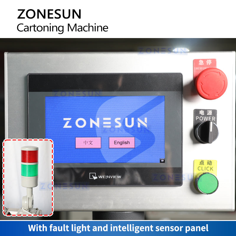 Zonesun ZS-KW080 Top Loading Cartoner Control Panel