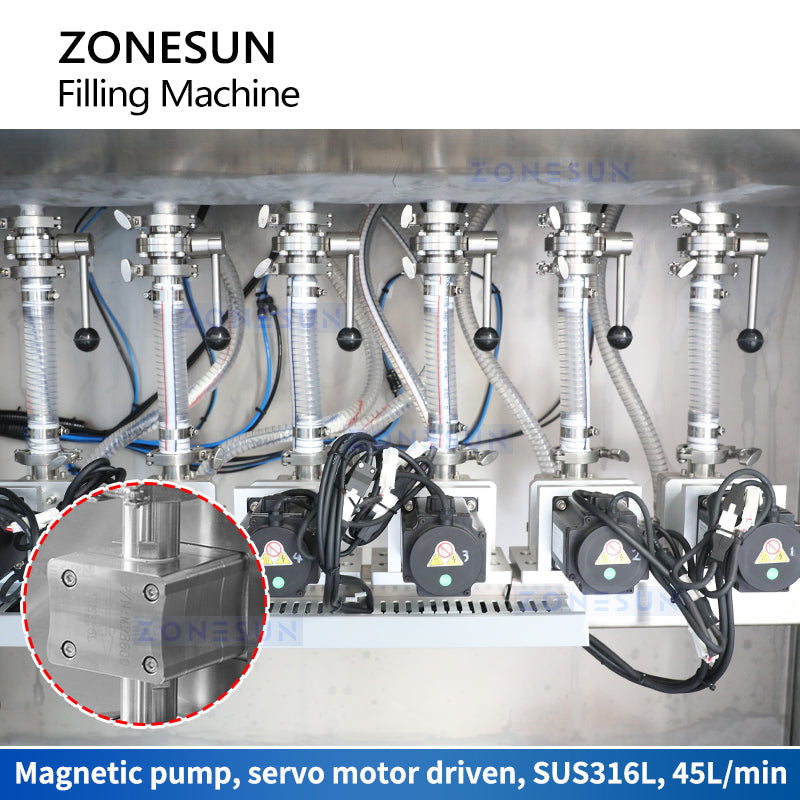 Zonesun ZS-CL6T Automatic Liquid Filling Machine Magnetic Pumps