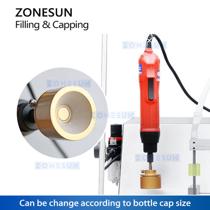 ZONESUN ZS-ASP4 Máquina tapadora de llenado de líquidos con bomba de engranajes y bolsa con boquilla semiautomática 