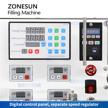 ZONESUN ZS-DTMP4D 4 boquillas de buceo bomba magnética máquina de llenado de líquidos con transportador