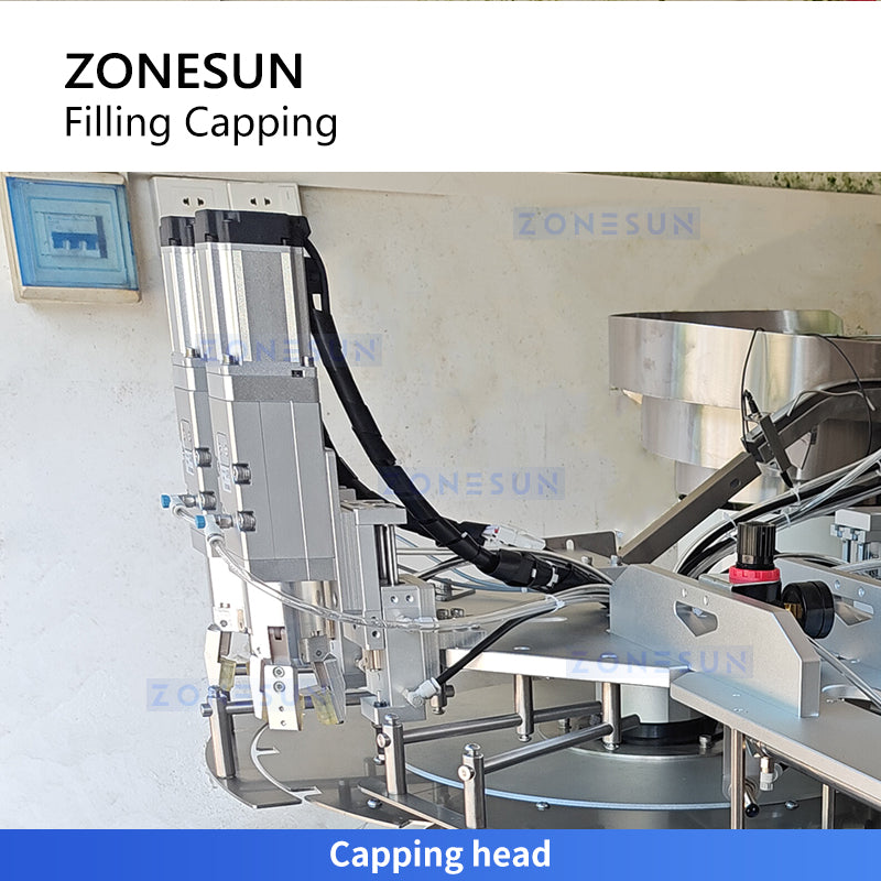 Zonesun ZS-ZLFC2 Automatic Spout Pouch Filling and Capping Machine Servo Capping Head