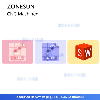 Zonesun ZS-CNC1 CNC Machined Parts & Components Accepted File Formats