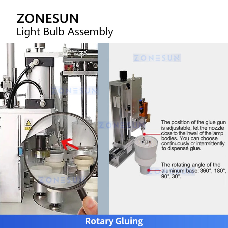 Zonesun ZS-DPA8 LED Light Bulb Assembly Machine Gluing Station