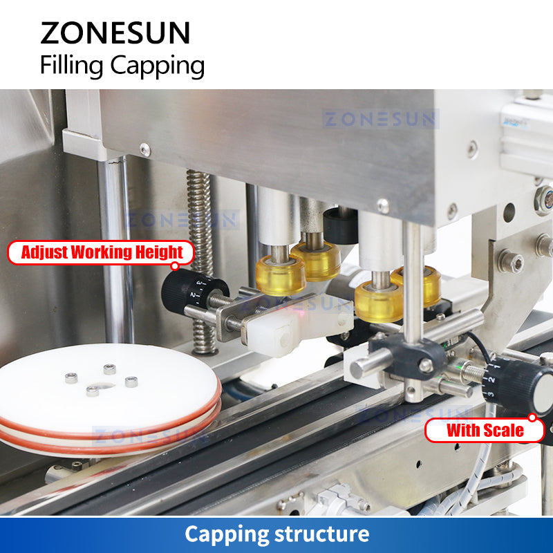 Zonesun ZS-DTFC4Y Tabletop Monoblock Filling and Capping Machine Capping Mechanism