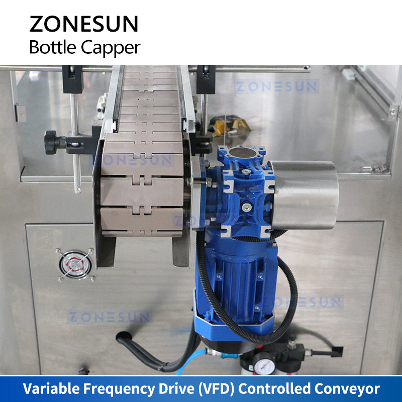 Zonesun ZS-XG23 Continuous Motion Capping Machine VFD Conveyor