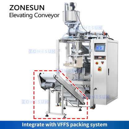 Zonesun ZS-SLJ6 Elevating Conveyor Used with A VFFS Bagger