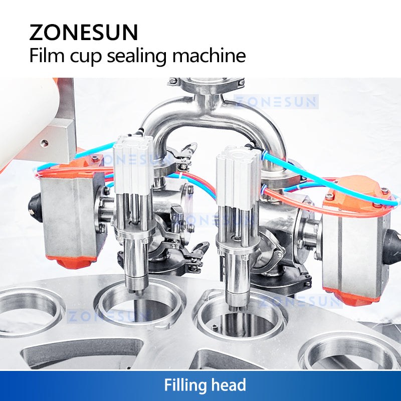 Zonesun ZS-AFS1800 Rotary Cup Filling & Roll Film Sealing Machine Filling Head