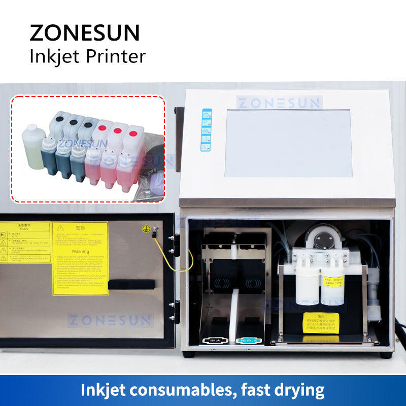 Máquina de codificación de fecha de inyección de tinta multilingüe de sobremesa ZONESUN ZS-TIP15