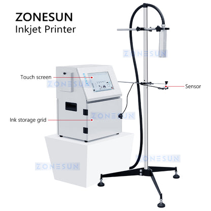 ZONESUN ZS-TIP15 Macchina per la codifica della data a getto d'inchiostro multilingue da tavolo