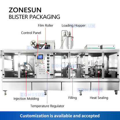 Zonesun ZS-PJZN18 Blister Cup Packing Machine Structure