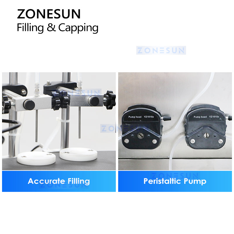 ZONESUN ZS-AFC17 Máquina automática de llenado y tapado de bomba de cerámica líquida con 2 boquillas