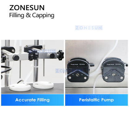 ZONESUN ZS-AFC17 Automatic 2 Nozzles Liquid Ceramic Pump Filling Capping Machine