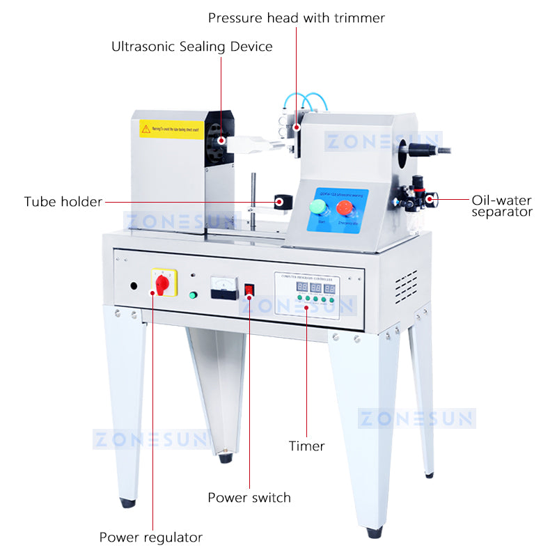 Máquina selladora ultrasónica de tubos de plástico ZONESUN QDFM-125 