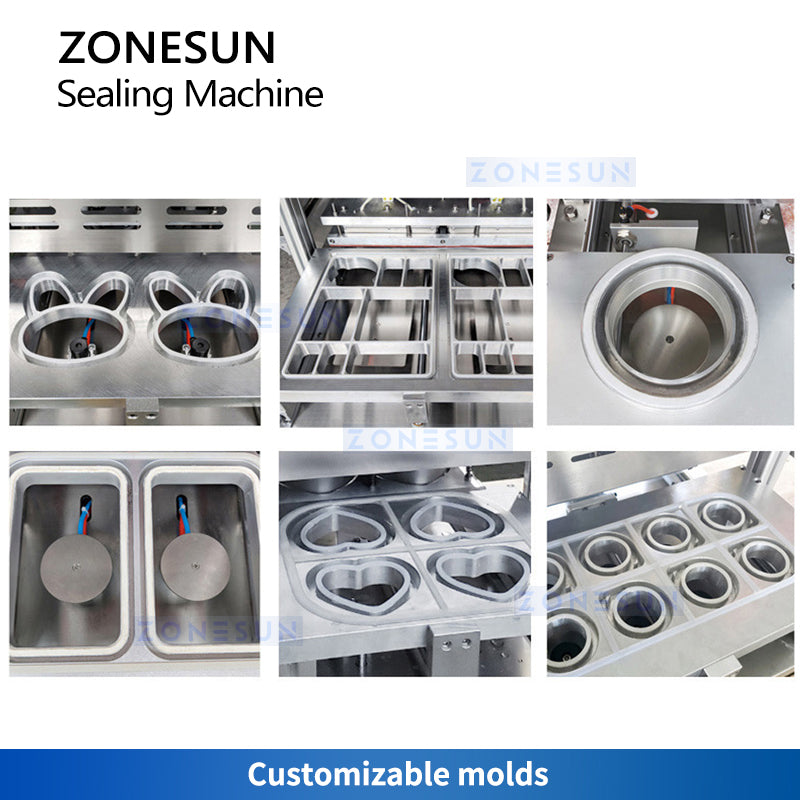 Zonesun ZS-HS4 Automatic Precut Lid Cup Sealer Customizable Holders