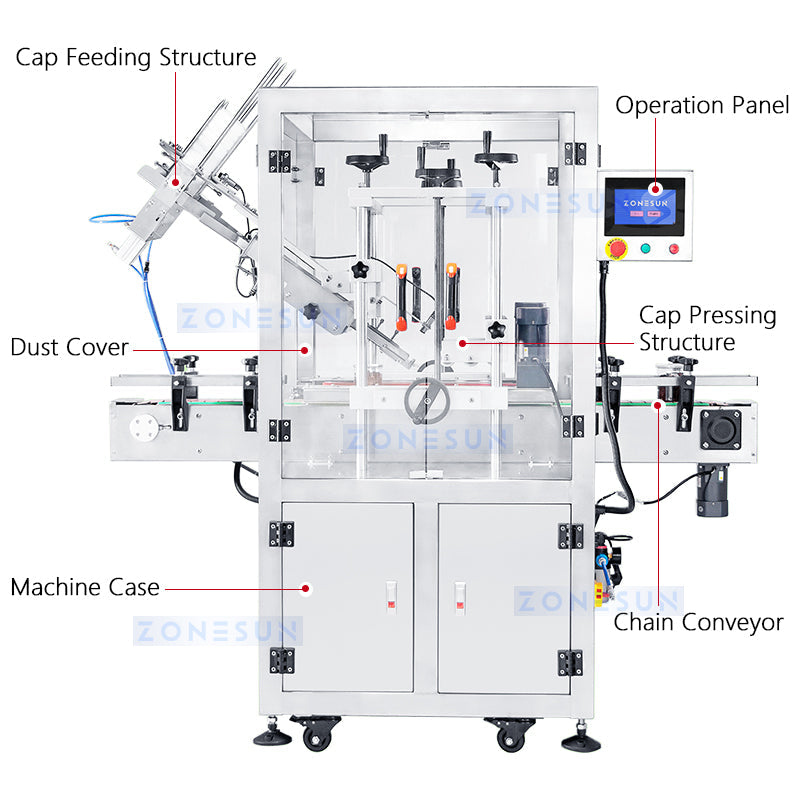 Zonesun ZS-XG16D4 Automatic Capping Machine | Press-On Cap Sealer