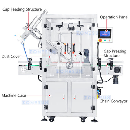 Zonesun ZS-XG16D4 Automatic Capping Machine | Press-On Cap Sealer