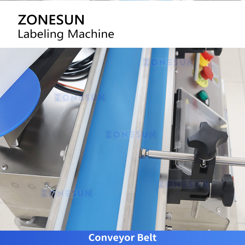 Zonesun ZS-TB500R Round Bottle Label Applicator Conveyor