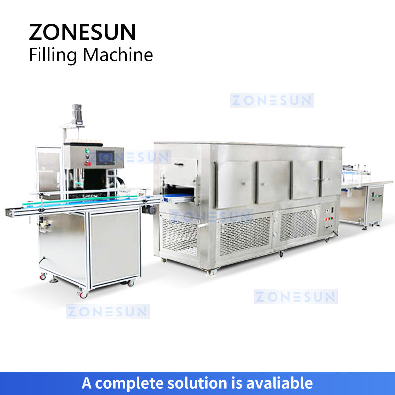 Zonesun ZS-JRF4 4 Head Hot Filling Machine with Cooling Tunnel