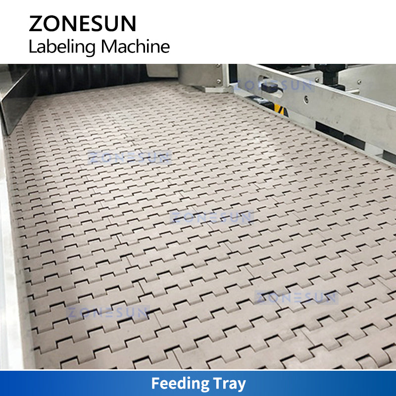 Zonesun ZS-TBRH100 Horizontal Tube Labeler with Traying System Infeed Mechanism