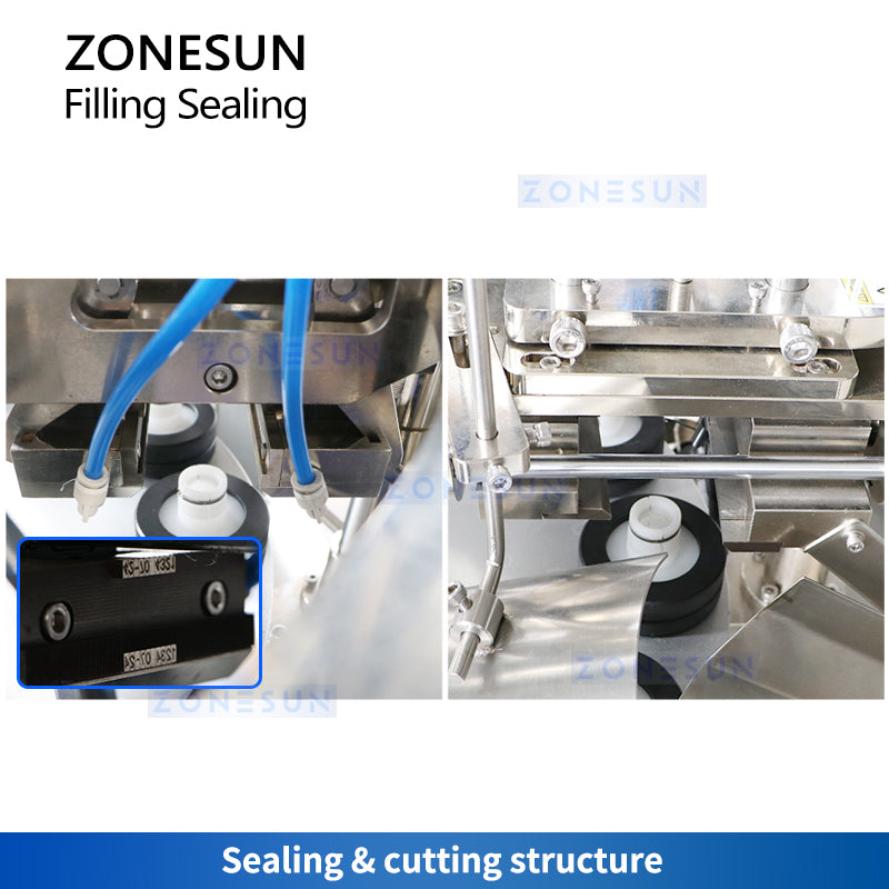 Zonesun ZS-FS007U Tube Filling & Sealing Monoblock Sealing and Cutting Structure