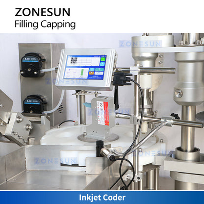 Zonesun ZS-AFC37 Rotary Filling and Capping Monoblock Optional Inkjet Coder