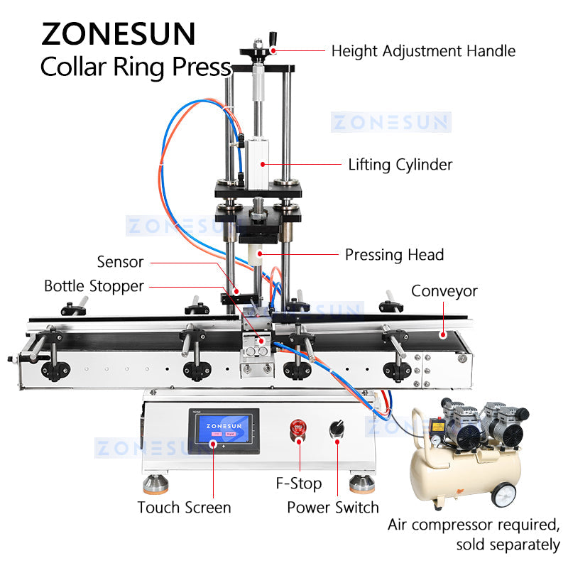 Zonesun ZS-YGX01 Perfume Collar Ring Press Structure