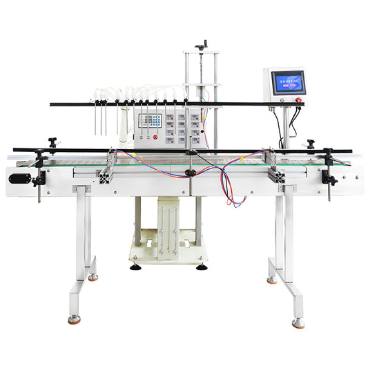 ZONESUN ZS-VTDP12P Máquina de llenado de líquidos con bomba de diafragma de 12 boquillas con transportador 