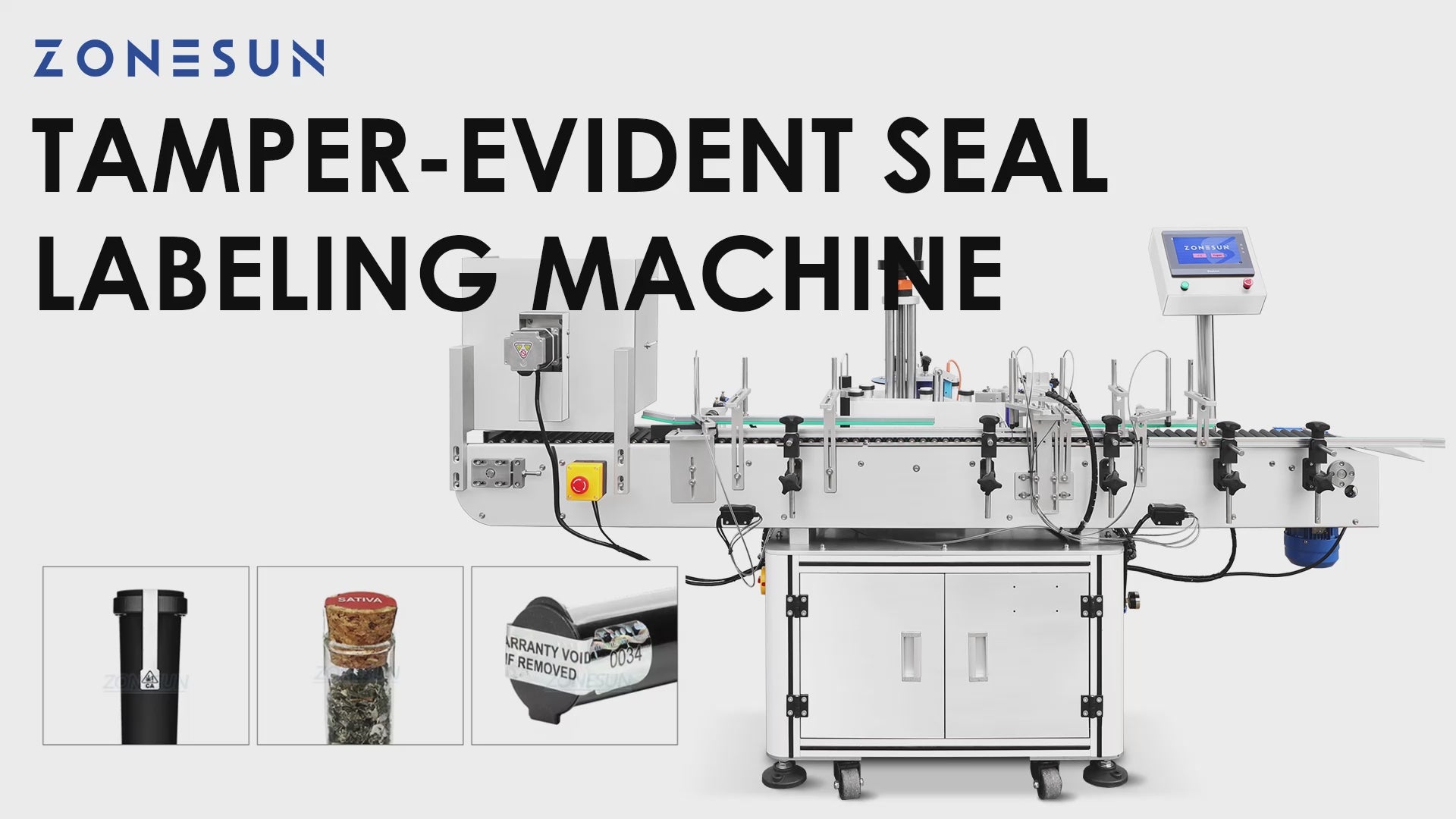 Zonesun ZS-TB823F Tamper Evident Seal Labeling Machine Video