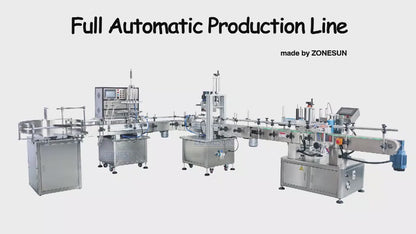 ZONESUN 4 Nozzles Liquid Filling Capping And Round Bottle Labeling  Production Line