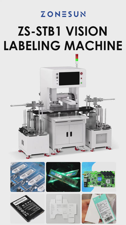 Zonesun ZS-STB1 CCD Visual Inspection Labeling Machine with Feeder and Accumulator