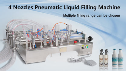 ZONESUN 4 Heads Pneumatic Liquid Filling Machine Piston Filler juice filling machine