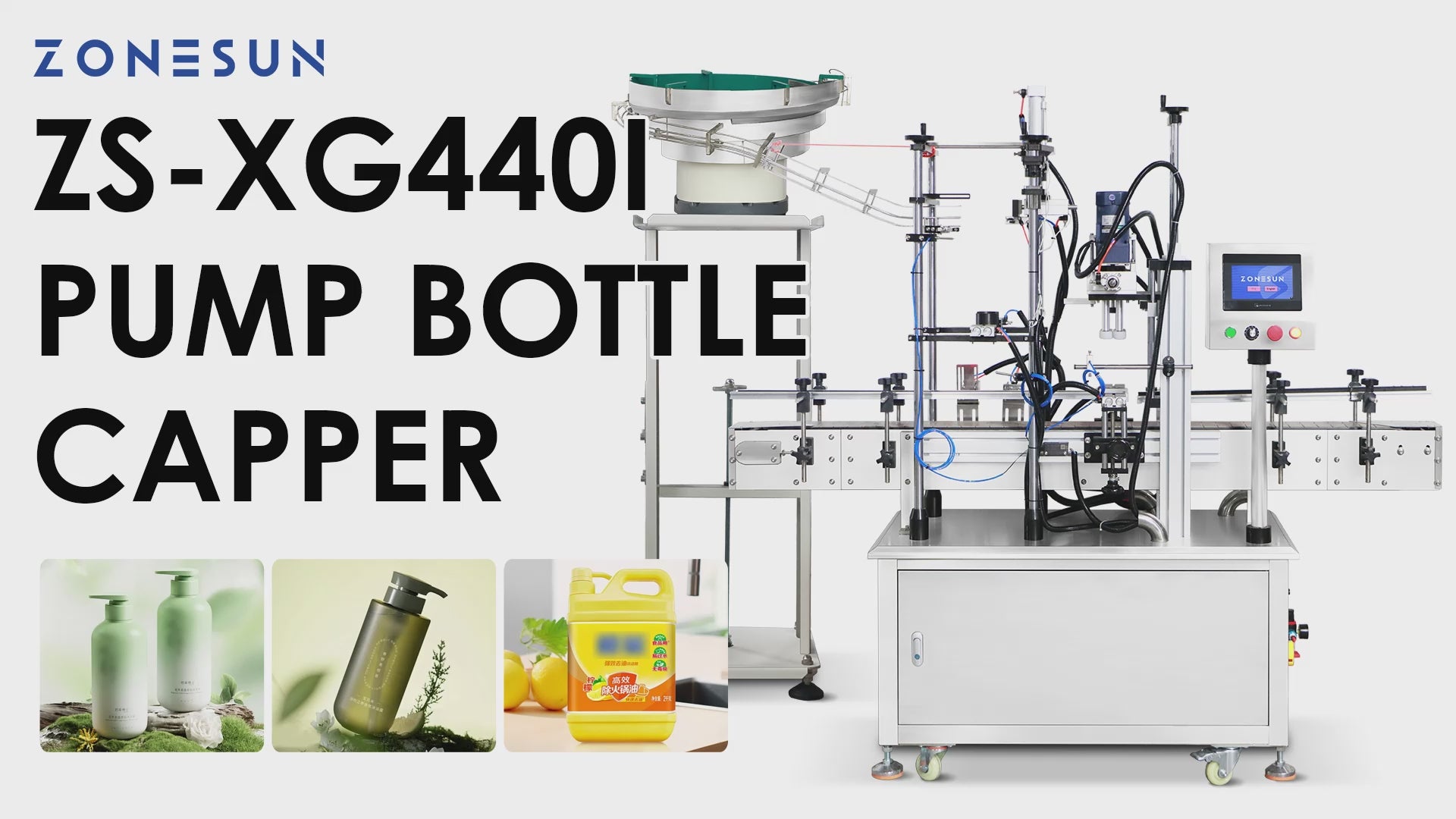 Zonesun ZS-XG440I Pump Bottle Capping Machine Video