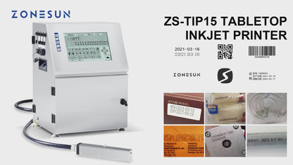 Máquina de codificación de fecha de inyección de tinta multilingüe de sobremesa ZONESUN ZS-TIP15